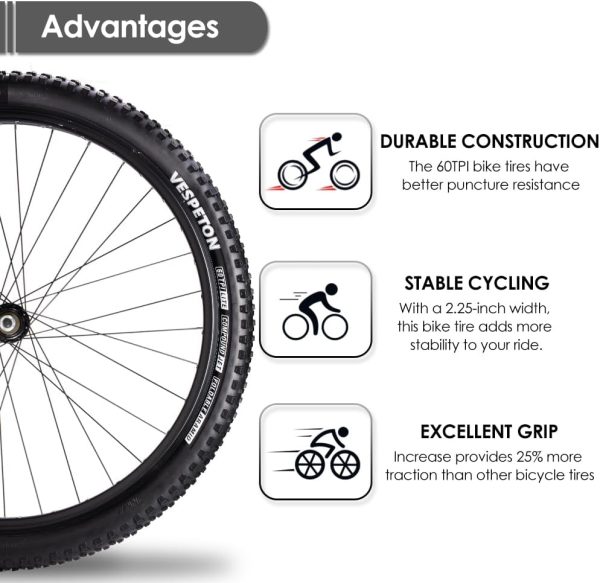26/27.5/29x2.25 inch Bike Tires Pair Mountain Bike Tires 60 TPI Bicycle - Image 7