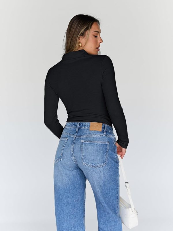 Trendy Queen Women's Turtleneck Long Sleeve Shirts Fall Fashion Basic - Image 4