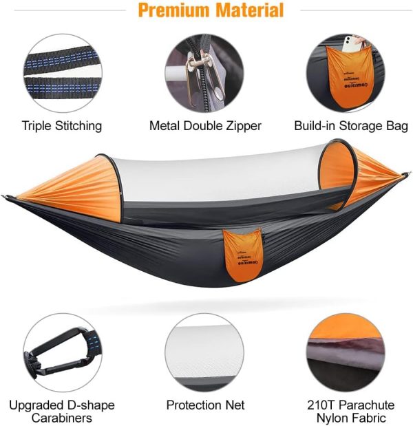 Outerman Camping Hammock with Mosquito Net, Portable Single Hammock with - Image 2