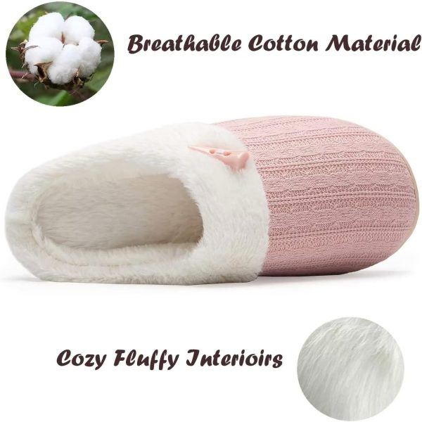 NineCiFun Women's Slip on Fuzzy House Slippers Memory Foam Slippers Scuff - Image 3