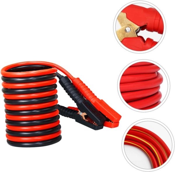 Car Battery with Heavy Duty Jump Leads Heavy Duty Booster Cables Auto Car - Image 4