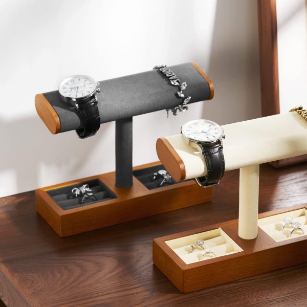Oirlv Solid Wood Watch Display Stand T-bar Watch Stand for Men and Women - Image 2