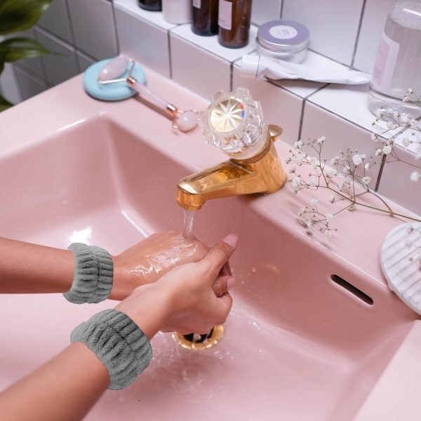 TLUXX 4-Piece Spa Headband & Wristband Set， Reusable Makeup & Skincare - Image 4