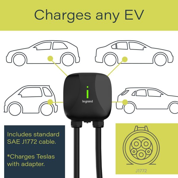 Pass & Seymour Hardwired Level 2 EV Charger, 48 Amp, Indoor/Outdoor Car - Image 4