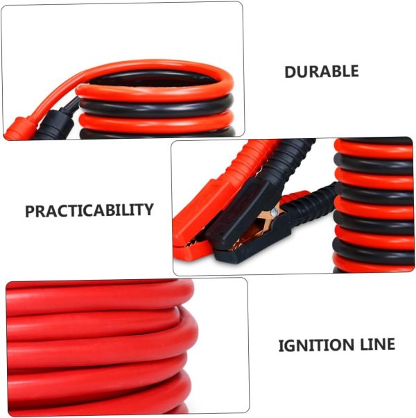 Car Battery with Heavy Duty Jump Leads Heavy Duty Booster Cables Auto Car - Image 9