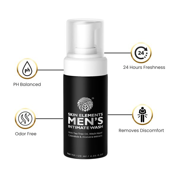 Skin Elements Men's Intimate Wash JUMBO Pack | with Refill | For 180 Days | - Image 4