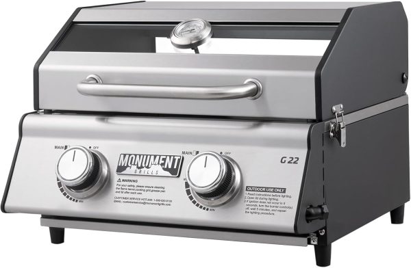 Portable Propane Gas Grill 2-Burner Tabletop Clearview® Monument Grills for - Image 5