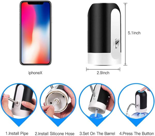 Water Bottle Pump 5 Gallon Water bottle dispenser USB Charging Automatic - Image 7