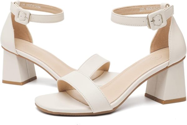 DADAWEN Women's Open Toe Ankle Strap Low Block Chunky Heels Sandals - Image 4