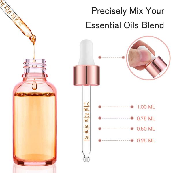 24 Pack 2 Oz Glass Eye Dropper Bottles Rose, 60 ml Empty Tincture Dropper - Image 4