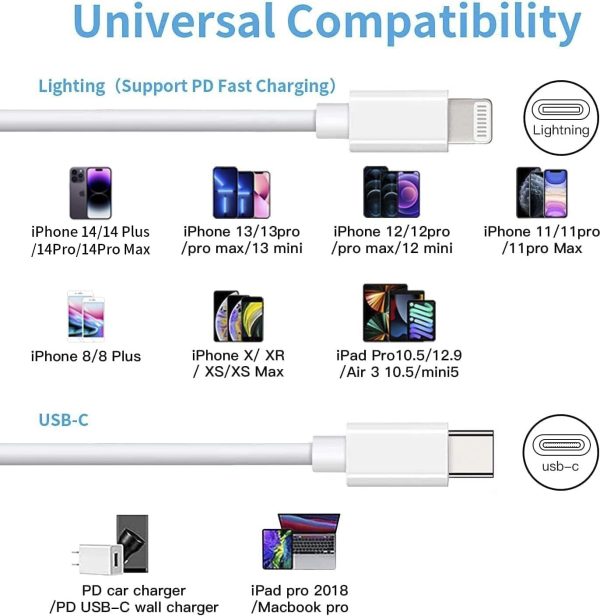 Lightning Cable [MFi Certified] 3Pack 6FT iPhone Fast Charger Cable Power - Image 6