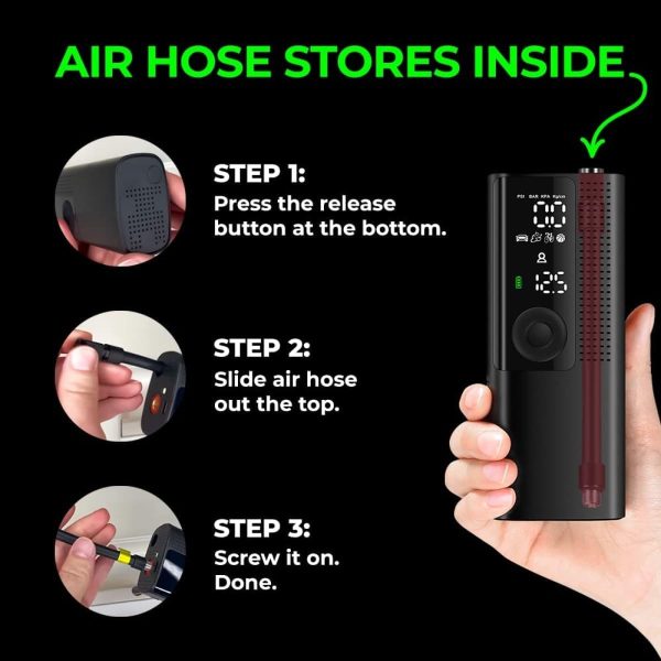 Airmoto Tire Inflator Portable Air Compressor - Air Pump for Car Tires with - Image 4