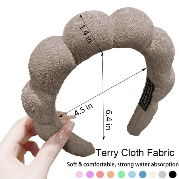 Spa Headbands for Washing Face or Makeup, Sponge Bubble Skincare Headbands, - Image 2