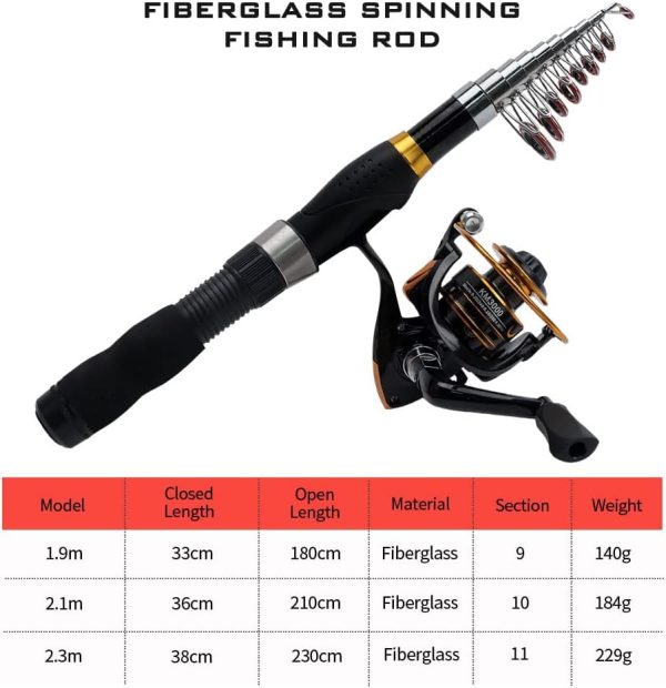 Collapsible Fishing Rod and Reel Combo, BalanZze Telescopic Fishing Rod - Image 5
