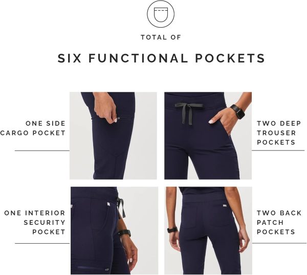 FIGS Zamora Jogger Style Scrub Pants for Women — Slim Fit, 6 Pockets, Yoga - Image 5