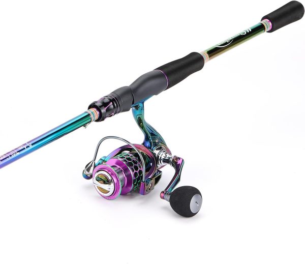 Sougayilang Spinning Fishing Reel Rod Combo, Two Pieces Colorful Poratble - Image 3