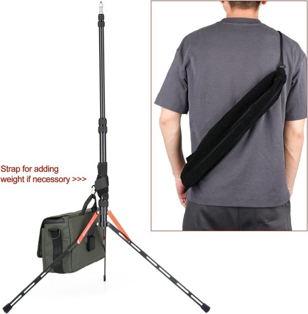 BESNFOTO Photography Travel Light Stand Tripod Portable Aluminum - Image 6