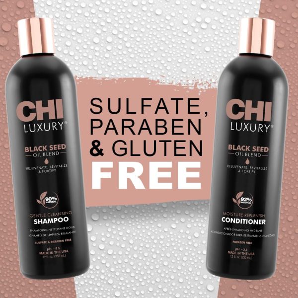 CHI Brand Luxury Black Seed Oil Blend Gentle Cleansing Shampoo & Moisture - Image 6