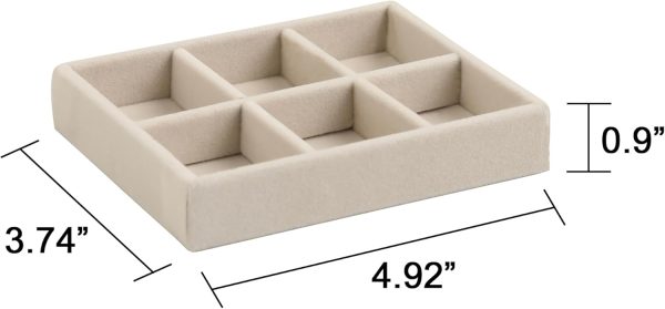 Frebeauty Small Jewelry Tray Set,Stackable Velvet Jewelry Organizer - Image 3