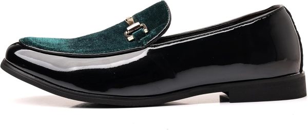 COSIDRAM Men's Casual Shoes Fashion Velvet Patent Leather Loafers Classic - Image 2