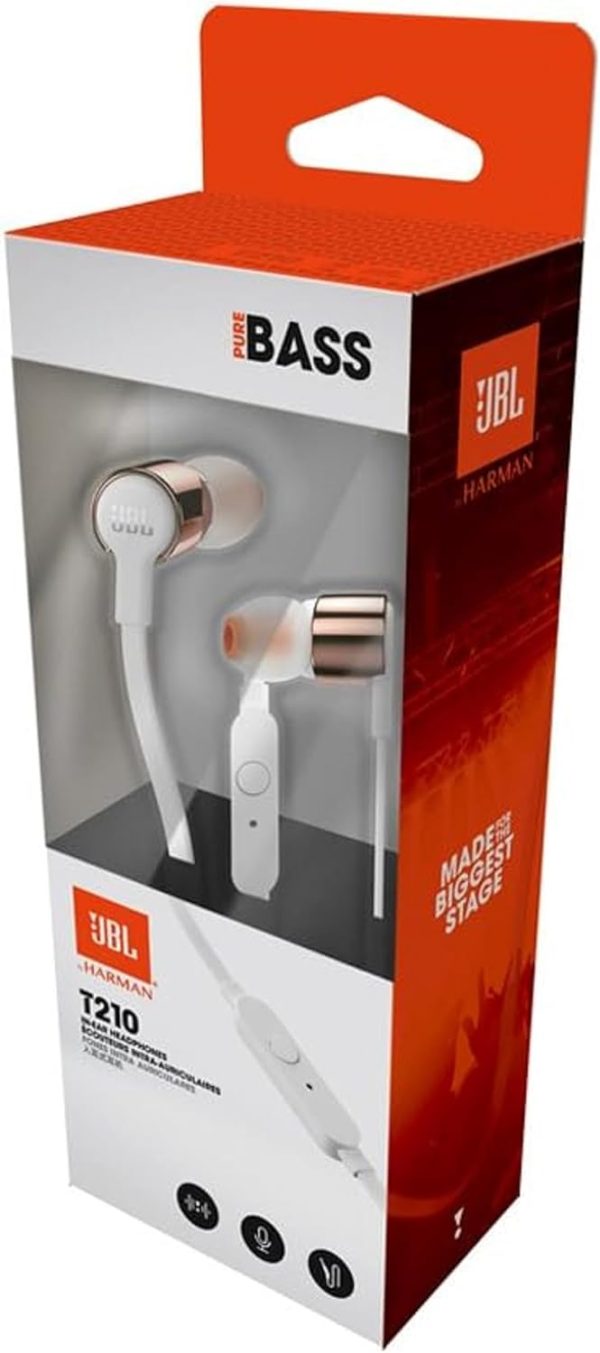 JBL Harman T290 Pure Bass Sound Sports Earbuds Wired 3,5mm Headphons - Rose - Image 4