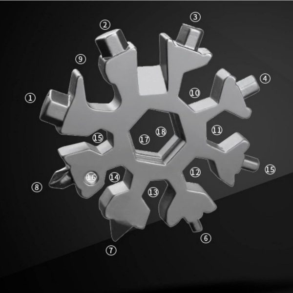 3 Pack 18-in-1 Snowflake Multi Tool, Stainless Steel Snowflake Multi-Tool - Image 3