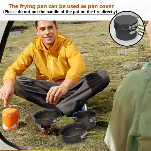 Gutsdoor Camping Cookware Set Camping Gear Campfire Utensils Non-Stick - Image 6