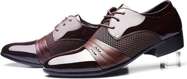 Men's 2024 Dress Shoes Patent Leather Shoes Soft Sole Breathable Mesh - Image 5