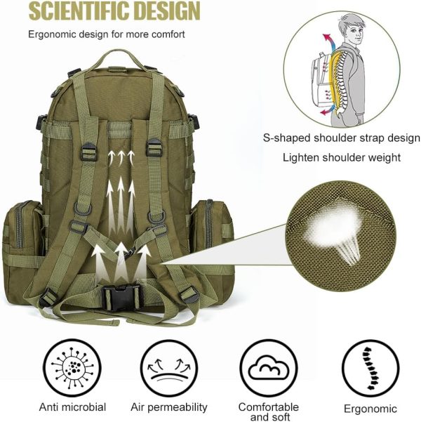 Large Military Tactical Backpack for Men, 40-50L Military Backpack for Men - Image 5