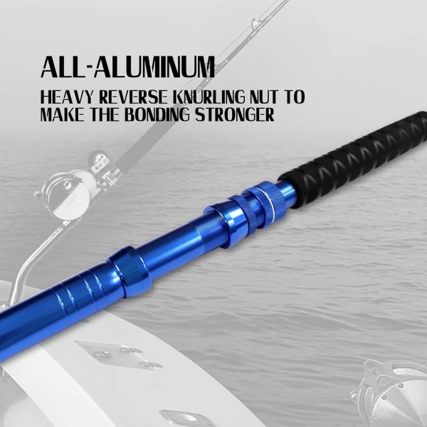 Fiblink 2-Piece Saltwater Offshore Heavy Bent/Straight Butt Trolling Rod - Image 4