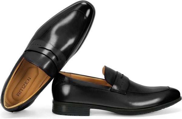 Men's Slip on Oxford Dress Shoes Classic Handmade Calfskin Manufacturing - Image 2