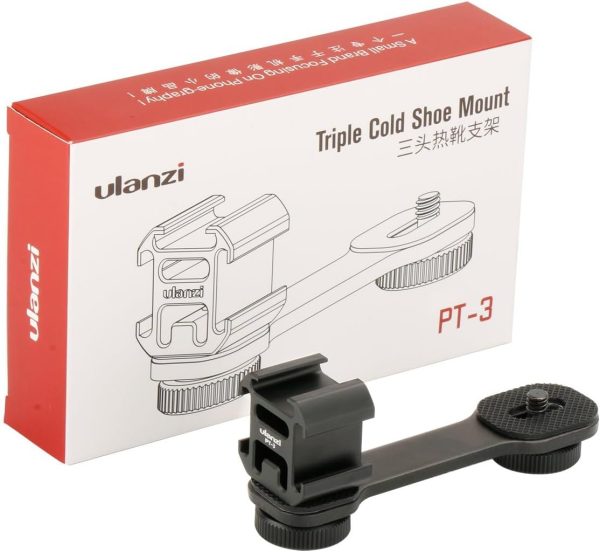 ULANZI PT-3 Triple Cold Shoe Mounts Plate Microphone Led Video Light - Image 7