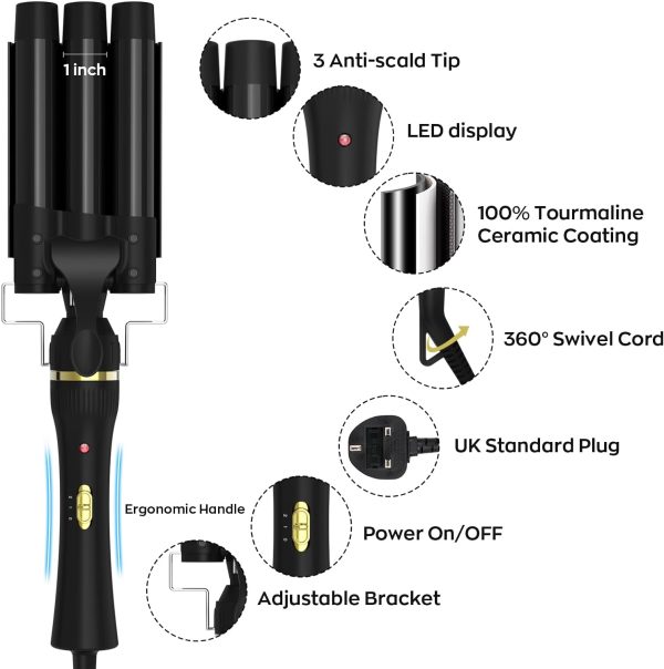 5 in 1 Wand Curling Iron, janelove Hair Curling Wand Set with 3 Barrel Hair - Image 5