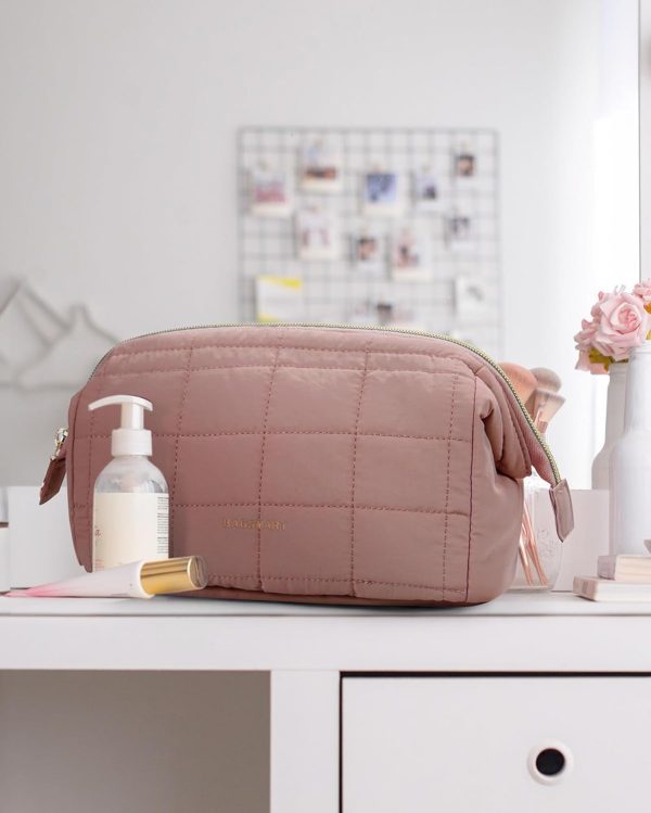 BAGSMART Makeup Bag Travel Toiletry Bag, Puffy Padded Make Up Bags for - Image 7