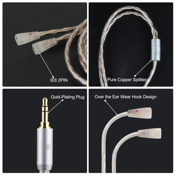 okcsc IE80 to 3.5MM Upgraded Replacement Cable for SENNHEISER IE80 Earphone - Image 3