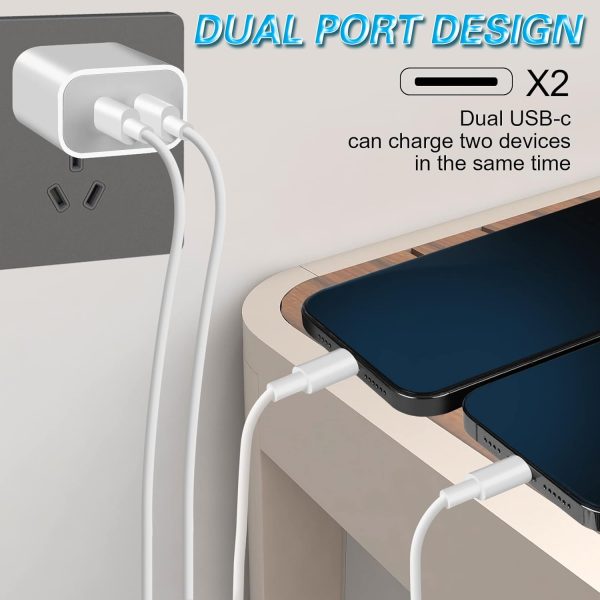 iPhone 14 Super Fast Charger,Dual Port USB C Charger,iPhone Charger Fast - Image 4