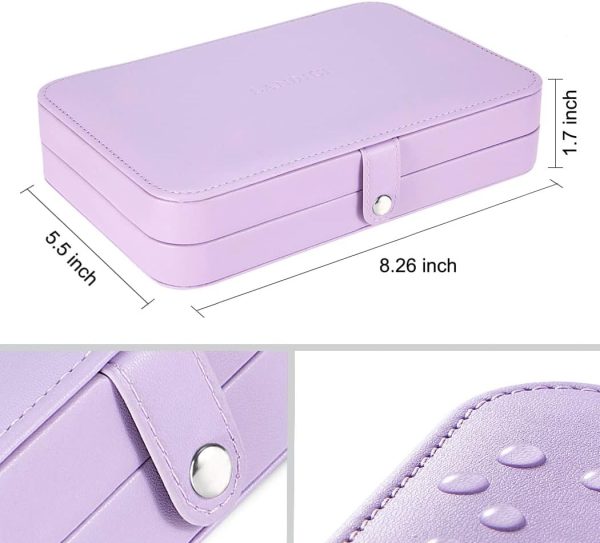 LANDICI Small Jewelry Box for Women Girls, PU Leather Travel Jewelry Case, - Image 6