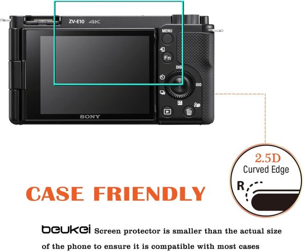 beukei (3 Pack) Designed for Sony Alpha ZV-E10 ZVE10 ZV-1F ZV1F ZV-1 II - Image 4