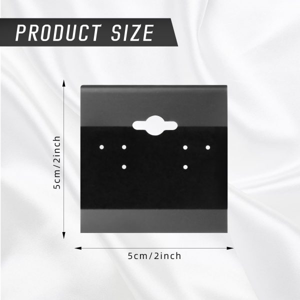 200 Pcs Black Velvet Earring Cards Plastic Earring Display Card Holder for - Image 2