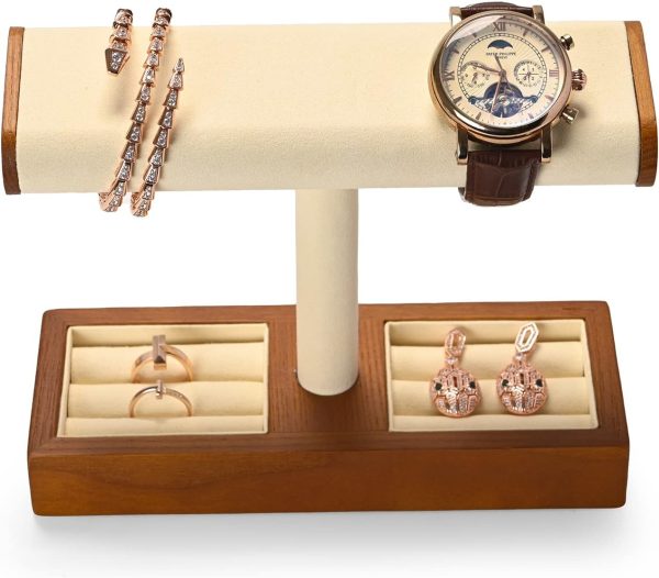Oirlv Solid Wood Watch Display Stand T-bar Watch Stand for Men and Women - Image 4
