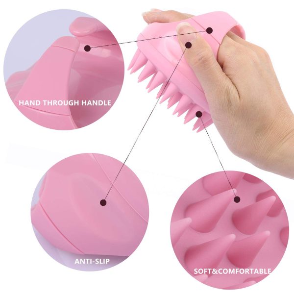 BTYMS Silicone Hair Scalp Brush Shampoo Brush Scalp Massager Exfoliating - Image 3