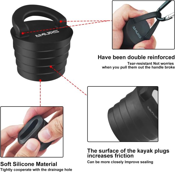 Kayak Scupper Plug Kit Scupper Plugs Drain Holes Stopper with Silicone - Image 2
