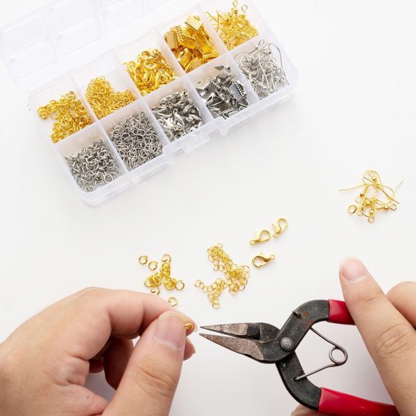 Earring Hooks,440 Pcs Jewelry Making Supplies,Silver Gold Jump Rings for - Image 3
