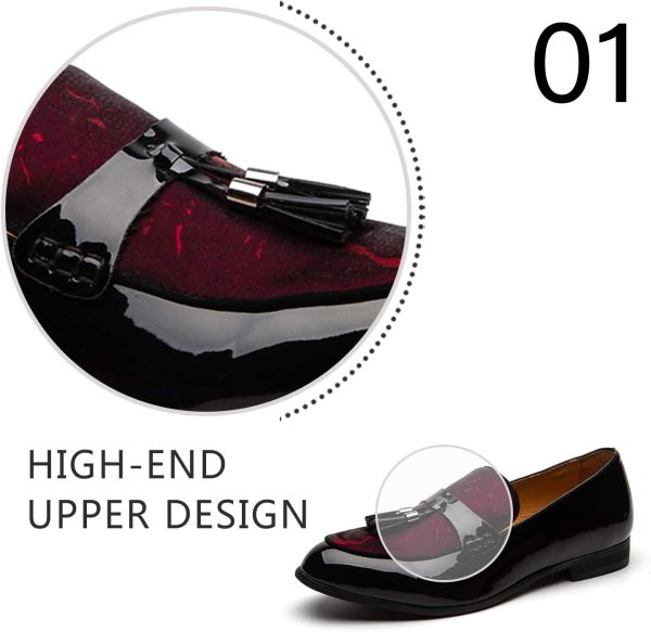 JITAI Mens Leather Shoes Pattern Printing Men's Dress Loafer Shoes Slip-on - Image 2