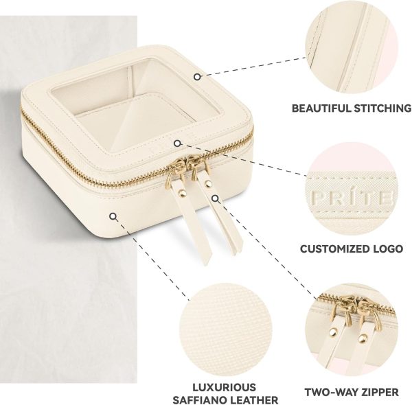 Prite Small Makeup Bag for Women Portable Clear Makeup Bag Cute Mini - Image 4