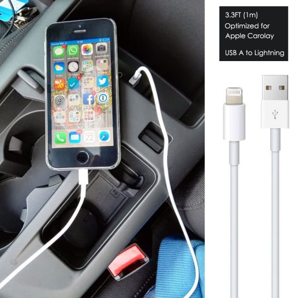 Car Apple Carplay Cable, USB A to Lightning Cable for iPhone 14, 14 pro - Image 4