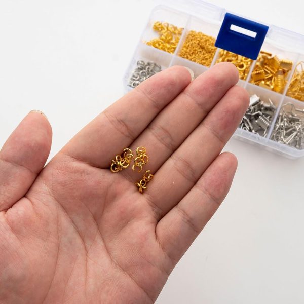 Earring Hooks,440 Pcs Jewelry Making Supplies,Silver Gold Jump Rings for - Image 4