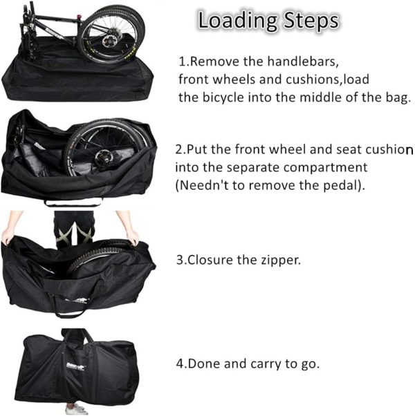 Folding Bike Bag 26 to 29 inch Bicycle Storage Carry Case, Thick Mountain - Image 3
