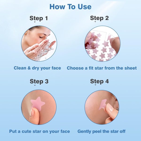 Pimple Patches for Face, Hydrocolloid Acne Patches, Cute Star Zit Covers, - Image 7