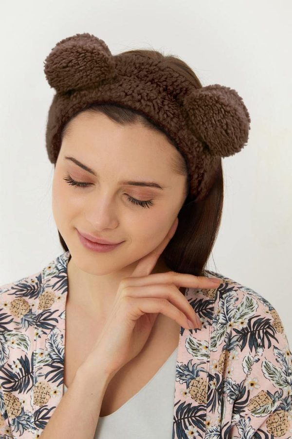 Huachi Spa Headbands for Women Girls Face Washing Makeup Cute Bear Ears - Image 6